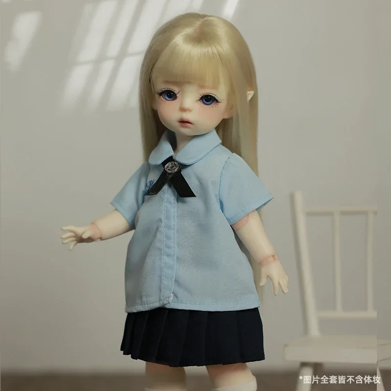 Bjd 1/6 Lilliella 큰 양 몸 새로운 디자인 패션 여름 블랙 플리츠 스커트 스타일 송진 장난감 관절 인형 소녀 DIY 귀여운 기