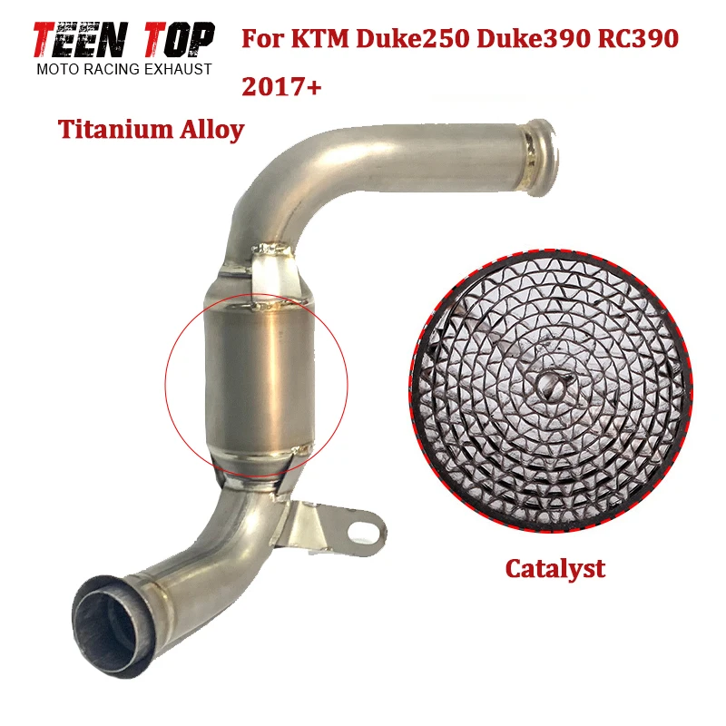 

Motorcycle Exhaust Pipe For KTM Duke 250 390 Decat Pipe RC390 Middle Link Pipe Titanium Alloy Escape Moto Catalyst Tube Duke390