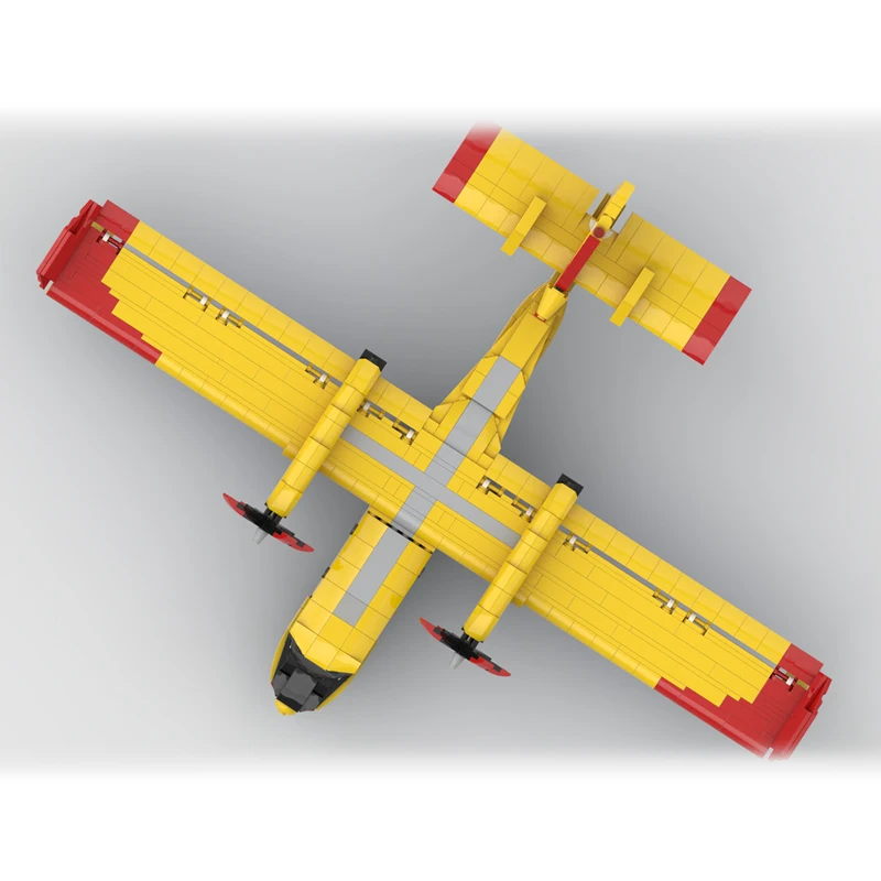 MOC-220948 CL-415 Baustein Montage Kanadische Amphibien Propeller Flugzeug Modell Set Kreative Geschenk Desktop Dekoration 919P