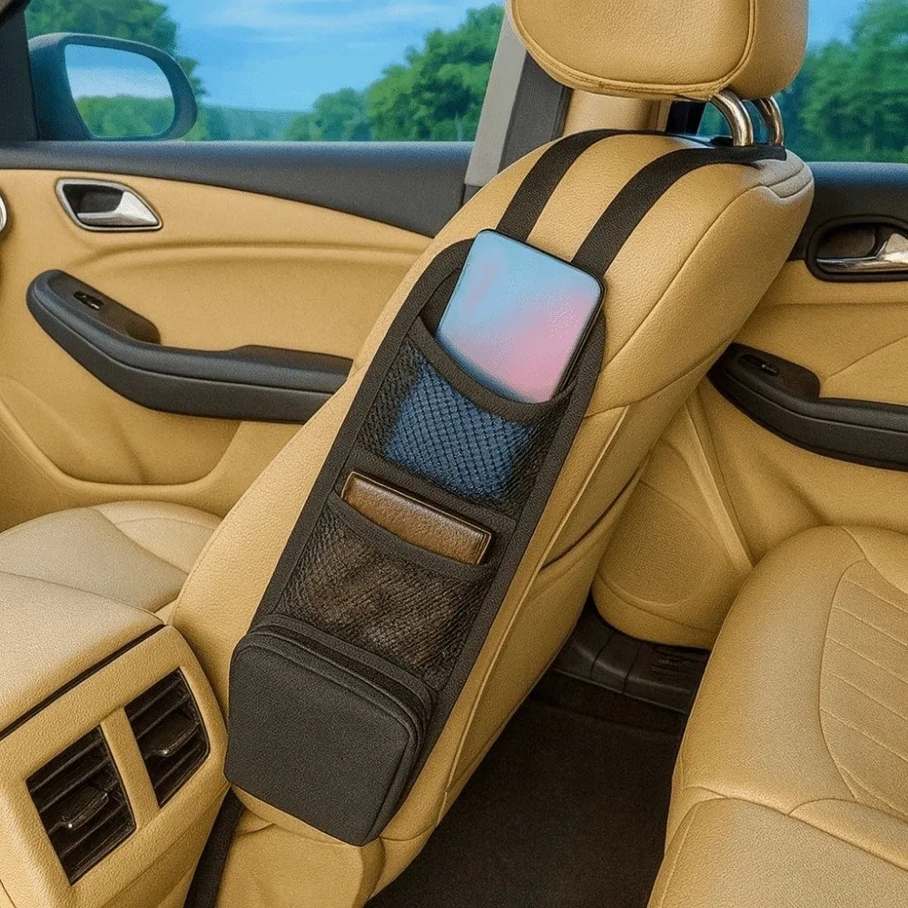 Oxford pano assento lateral saco de armazenamento pendurado leve saco de armazenamento de assento de carro com bolso de malha conveniente