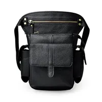 Genuine Leather Drop Leg Fanny Bags For Men Rider Motorcycle Retro Real Cowhide Cross body Shoulder Male Hip Belt Waist Pack Bag
