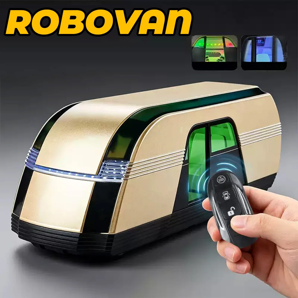 

1:24 ROBOVAN Alpha Model Toys Alloy Diecast Cars Automatic Door Sound Light Pull Back Shock Absorption Vehices Fashion Ornaments