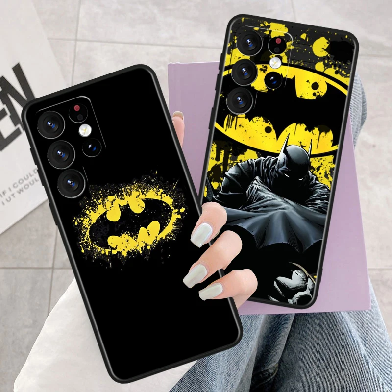 DC Comics Batman Phone Case For Samsung Galaxy S23 S22 S21 S20 FE S10 S10e S9 S8 Ultra Plus Lite Black Soft Cover