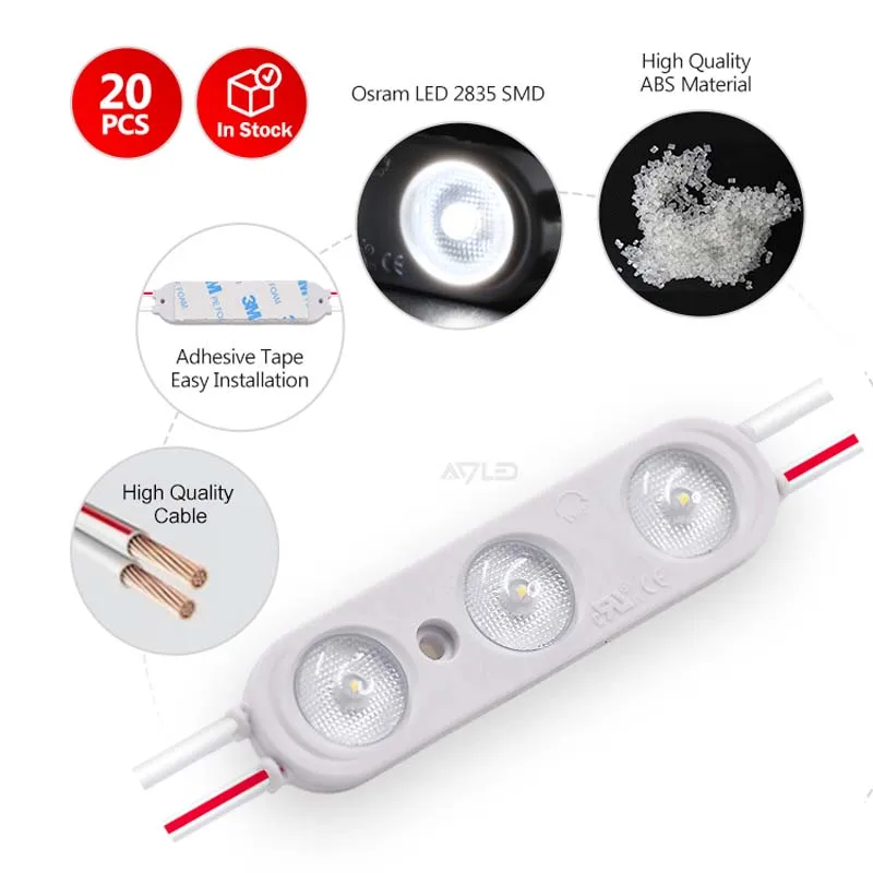 DC12V OSRAM modułu LED IP67 wodoodporny obiektyw 180 ° wysokiej jakości kabel odpowiedni 3000K 4000K 6500K temperatura barwowa