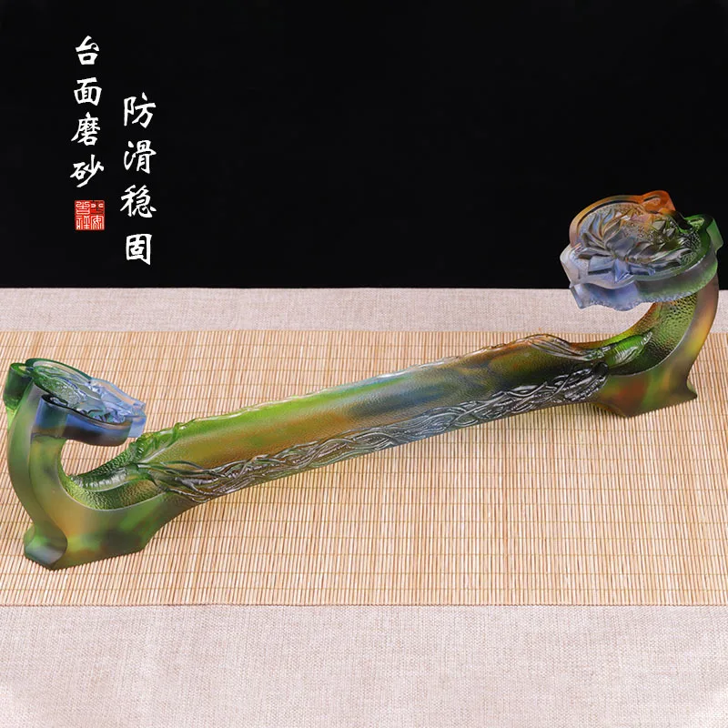 Traditional Wax-Resistant Glazed Ruyi Relief Lotus Three- Table Offering Holy Water Cup Off