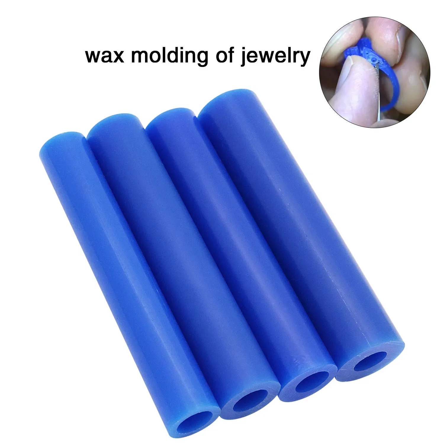 High Quality Multi-models Blue Carving Wax Ring Tube for Jewelry Making Ring Mold Hard Wax Blank Large Flat Side Tube