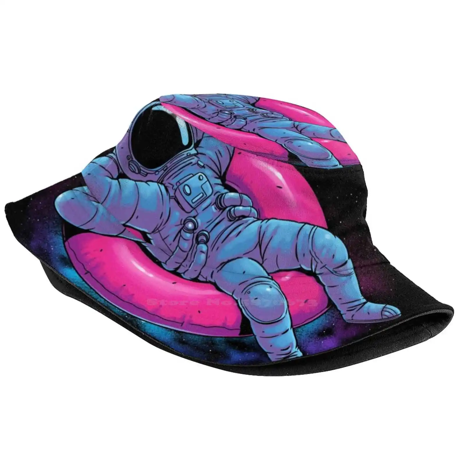 Floating Dream Bucket Hat Beach Tourism Hats Breathable Sun Cap Spaceman Nebula Dreaming Fantasy Floating Stars Slow Air Water