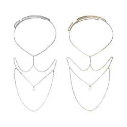 Multilayer Back Chain Necklace Body Chain NightClub Body Jewelry Valentines Gift