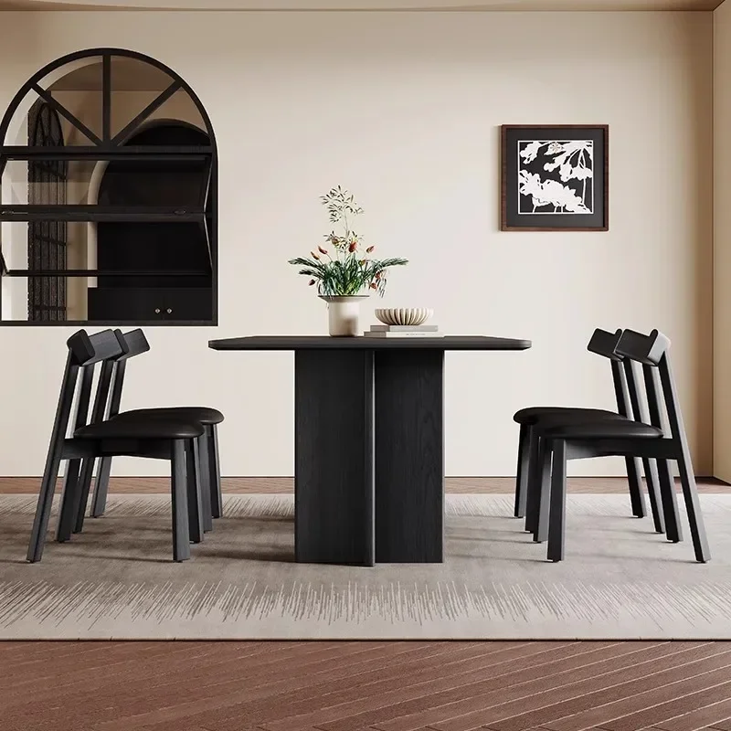 

HYS Slate small apartment modern simple antique designer new rectangular solid wood dining table