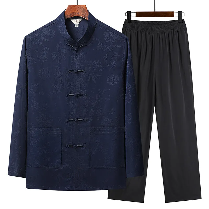 

Рубашки + брюки, весна 2024, новый стиль, спортивная одежда, мужские повседневные комплекты, мужские модные рубашки и брюки в китайском стиле, размер M-4XL