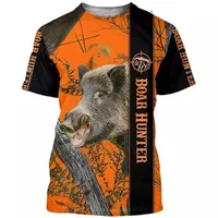 2025 Summer Men's Hunting Wild Boar Camouflage Fashion 3D Printed Outdoor Sports Quick-drying Breathable Casual Street T-shirt