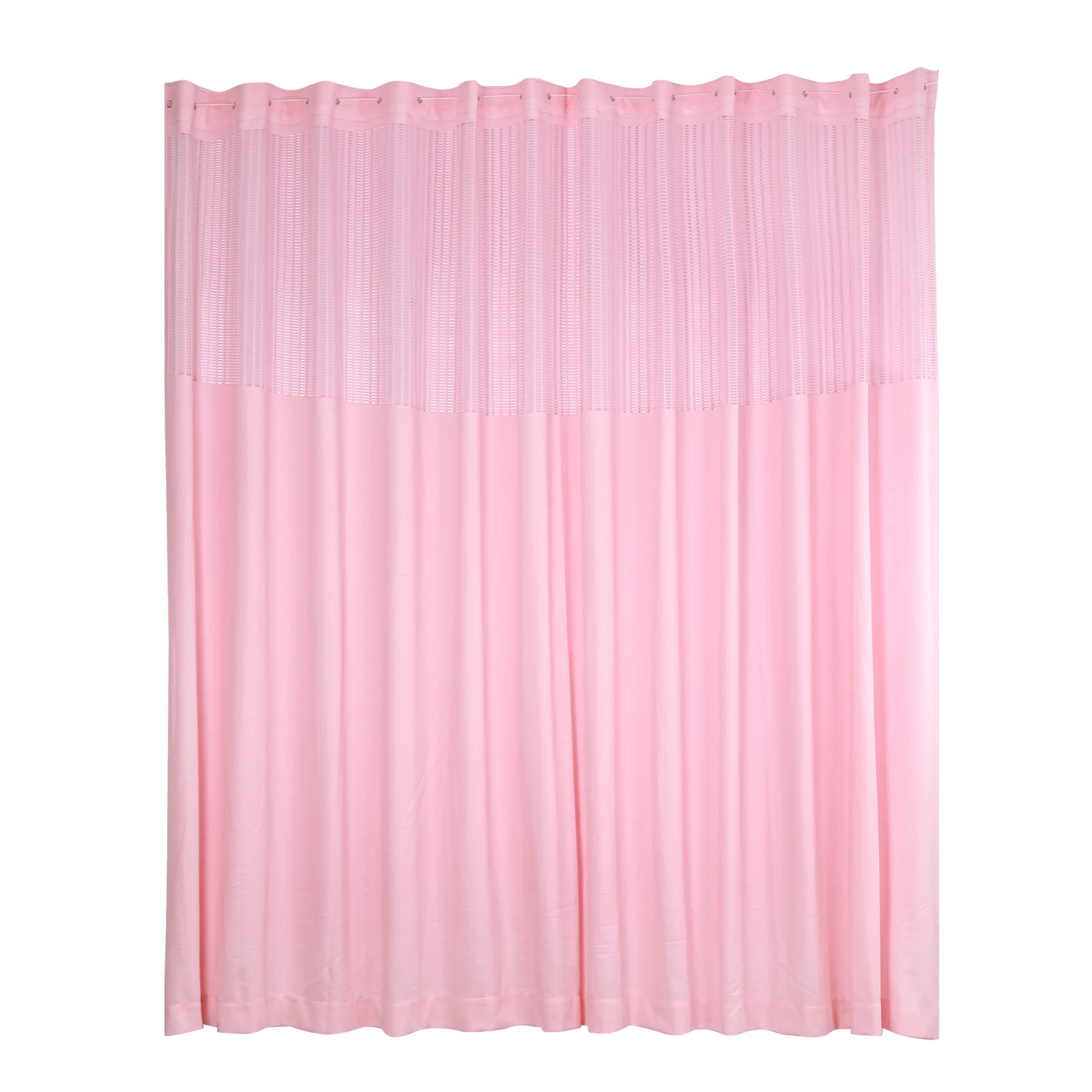 Tall Blue Pink and Beige Room Divider Curtain for SPA School Nursery, Privacy Curtain with Mesh Top, 12ft Wide x 8ft