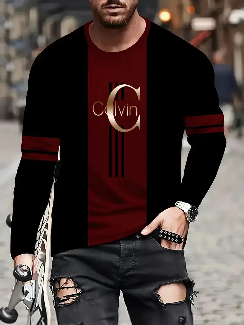 

Gradient color Cavell letter printed men's T-shirt summer casual sports men's tops fashion breathable Daily T-shirt Men clothing