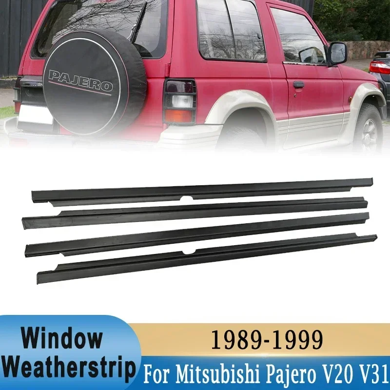 

4 шт. оконная уплотнительная лента для Mitsubishi Monteros Pajero 2th V20 V31 V43 V32 V33 1989-1999 Наружная Стеклянная Литье отделка уплотнительный ремень