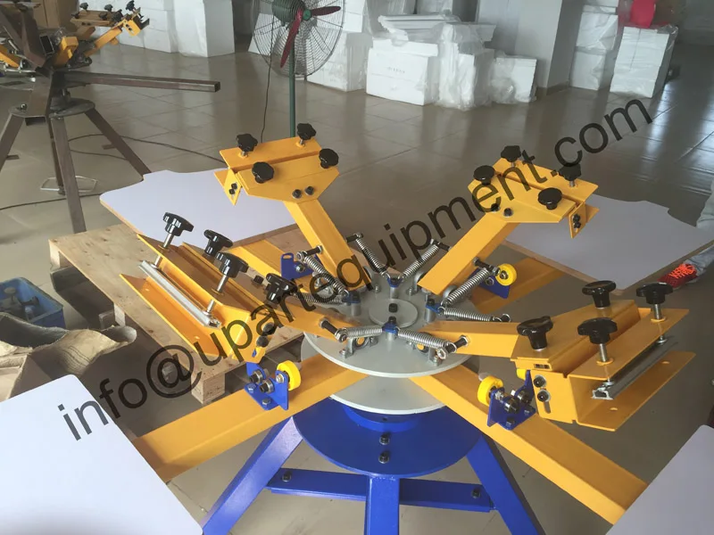 DIY 4 Color 4 Stations Carousel Screen Printing Machine, T-shirt Screen Printing Equipment, Textile Screen Printing Equipment