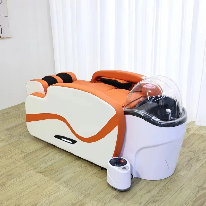 Modern Hair Spa Hair Salon Washing Bed Water Circulation Electric Massage Head Spa Shampoo Bed With Heating Steamer