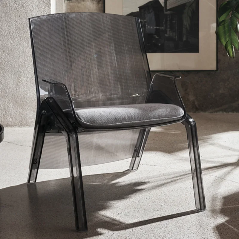 Nordic transparent single sofa chair Internet celebrity light luxury living room bedroom leisure chair simple designer acrylic