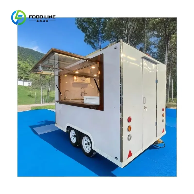 Remolque de comida rápida de concesión, carrito de helados totalmente equipado, camiones de comida, remolque de comida móvil, camión de comida con cocina completa