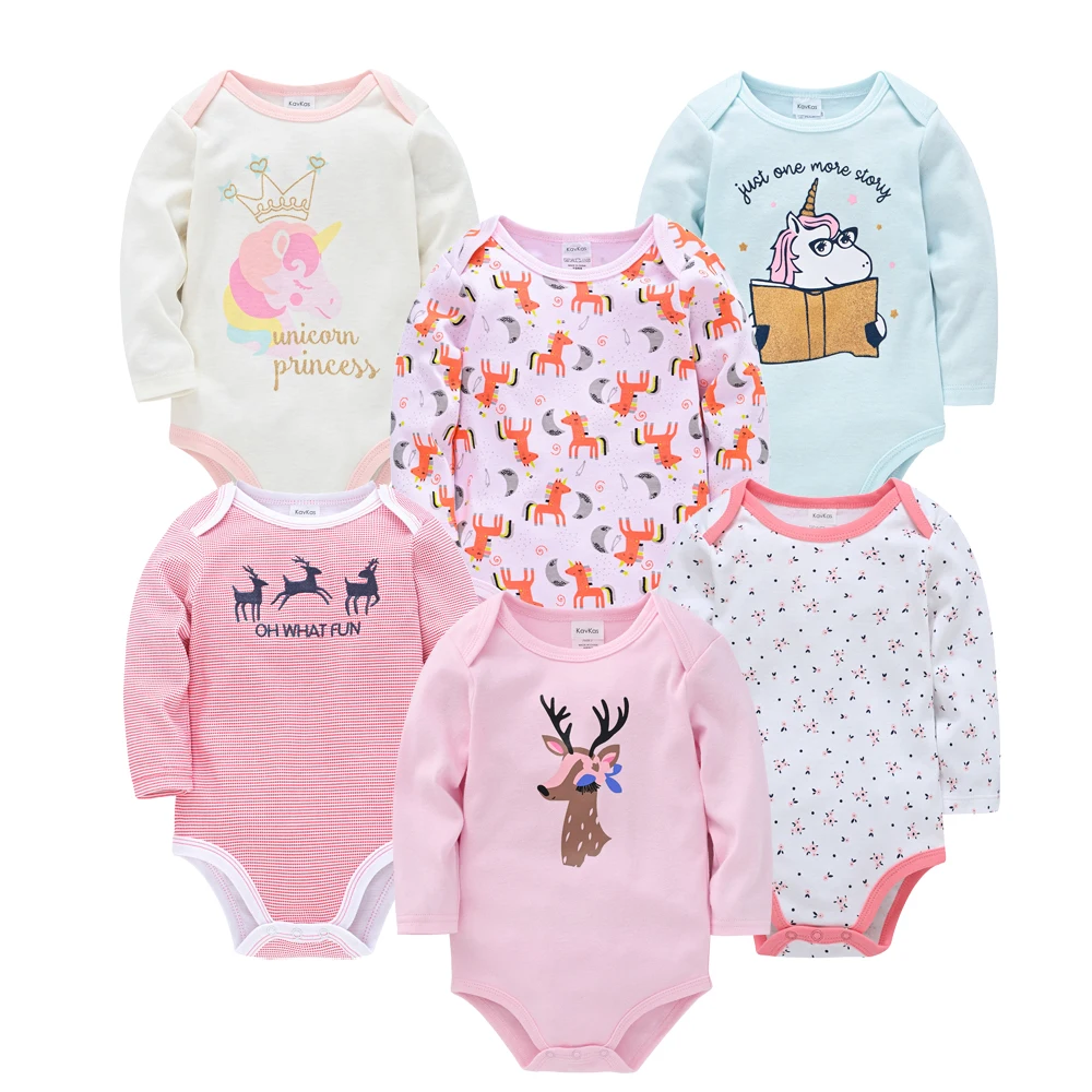 

Cartoon Baby Boys Bodysuit Overall 6PCS Newborn Girls Jumpsuit Long Sleeve 100%Cotton 0-12Months Baby Clothes Unisex Roupas Bebe