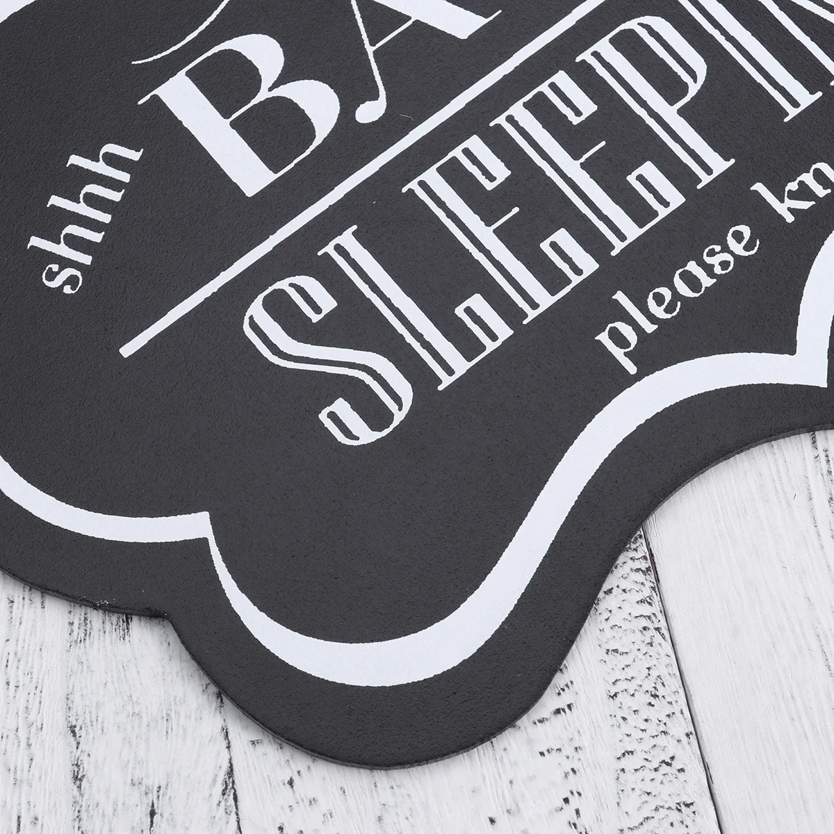 

Vintage Wood Sign Sleeping Warning Approx 22x16x03cm Decorative Wooden Plaque Shhh Please Knock Softly Door Sign