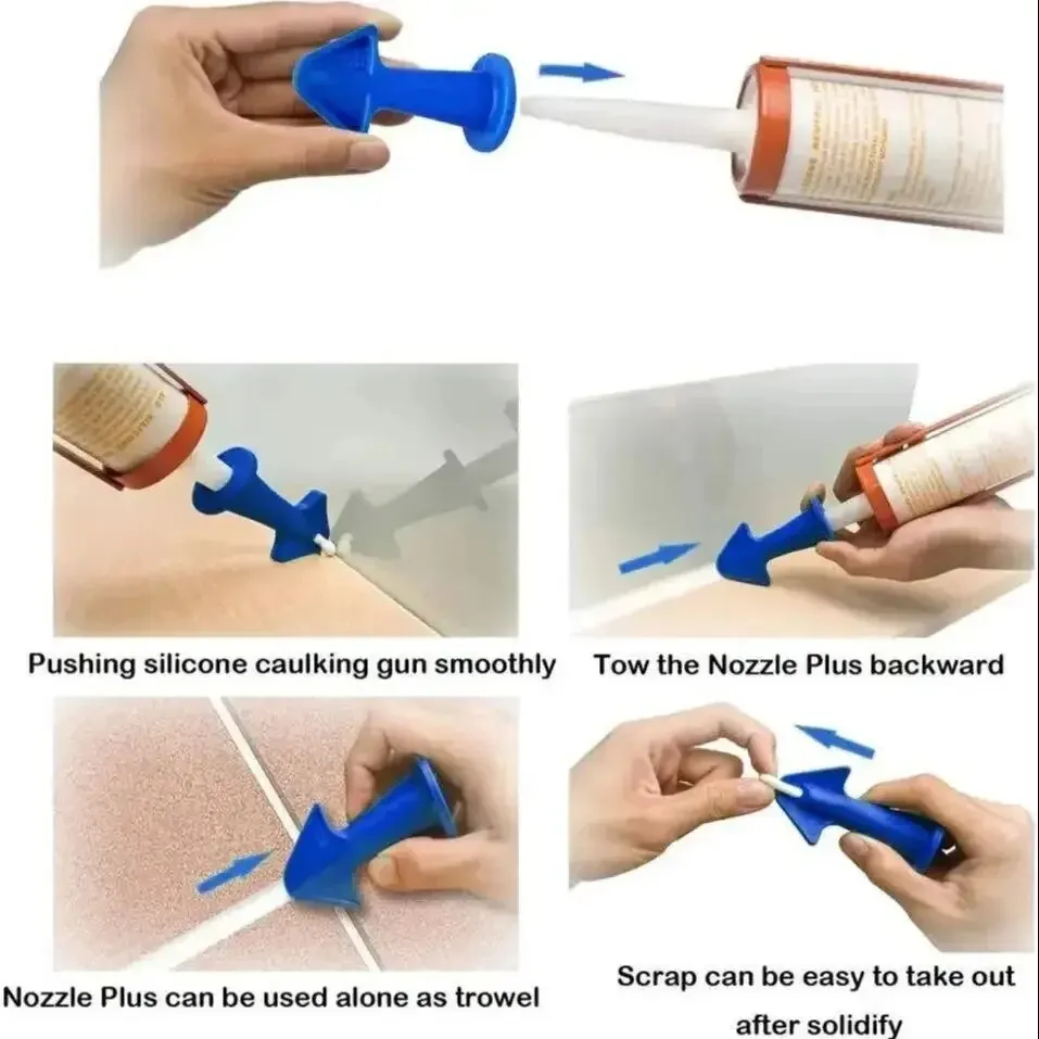 Plastic Silicone Tip Glue Scraper Set of 3 Multi-Angle Scraper Removes Joint Residue Home Caulking for Windows, Doors And Corner