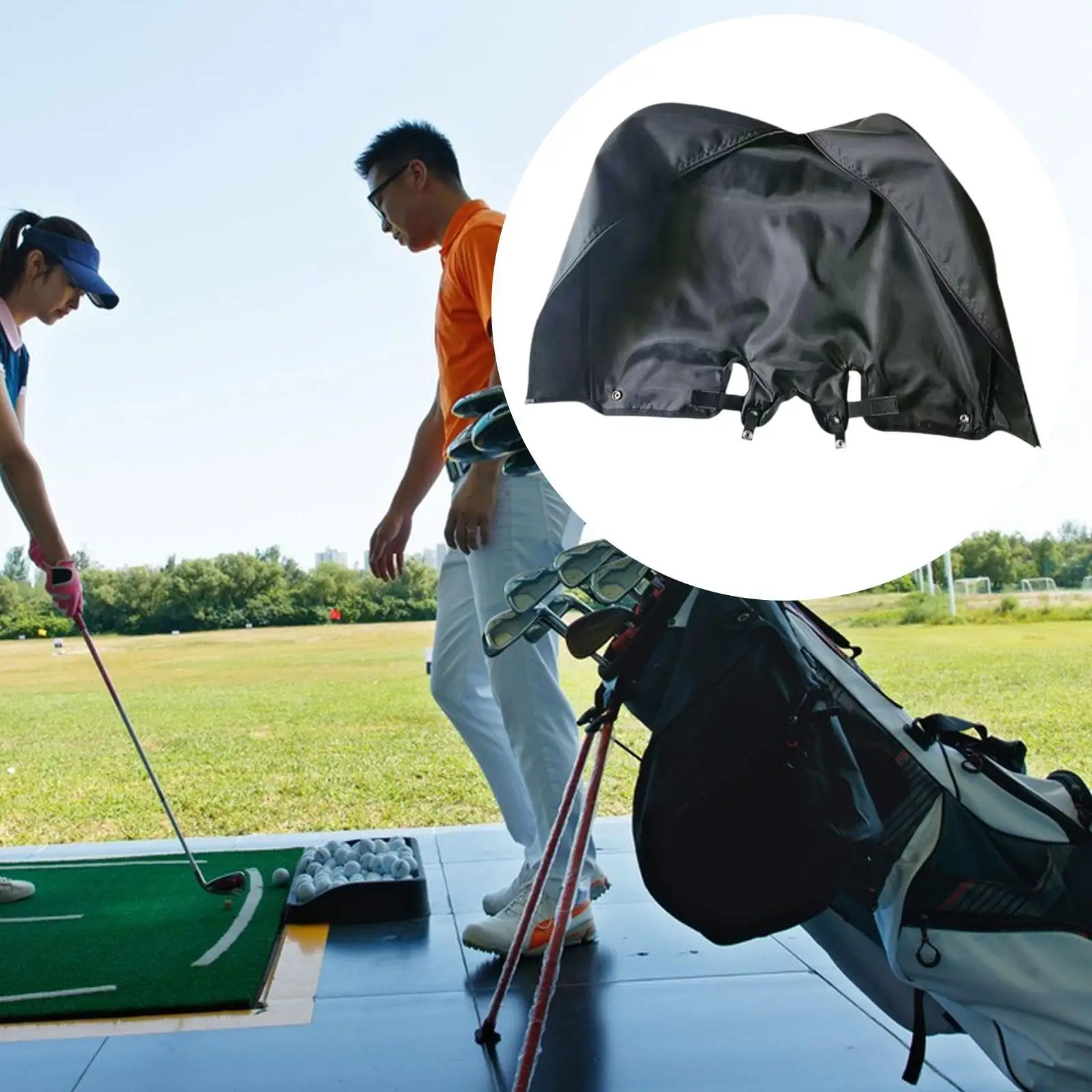 Lightweight Golf Bag Rain Cover Portable Hood Nylon Weather Resistant Standbag Accessories for Practicing Golfer