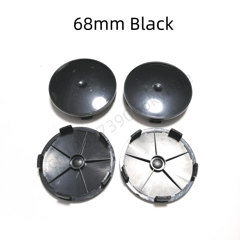 

4pcs/Set 68mm Black Silver ABS Car Wheel Center Hub Caps Universal Vehicle Tyre Tire Rim Cover Protector Decorations
