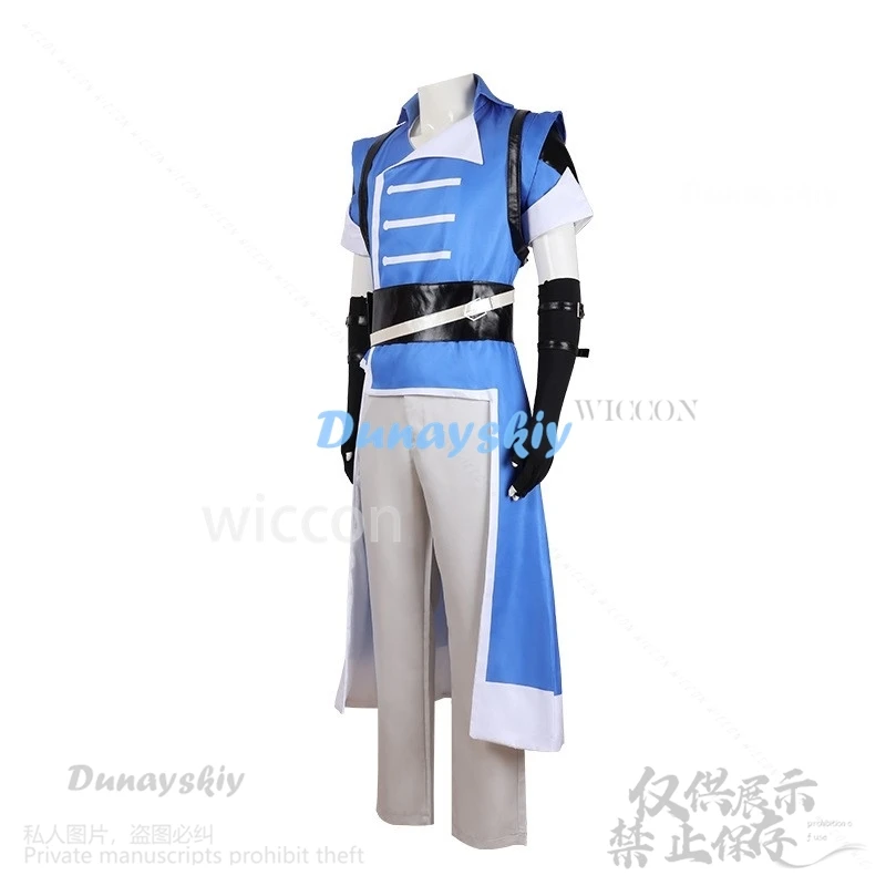 Anime Castlevania Nocturne Cosplay Richter Belmont Costume Blu Uniforme Top Pantaloni Parrucca Per Uomo Cos Halloween Natale Personalizzato