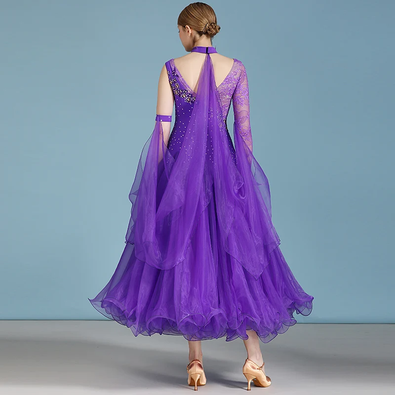 Hohe Qualität Spitze Standard Ballroom Dance Kleider Für Frauen Hohe Qualität WaltzTango Flamenco Kostüm Dame Wettbewerb Tanz Dres