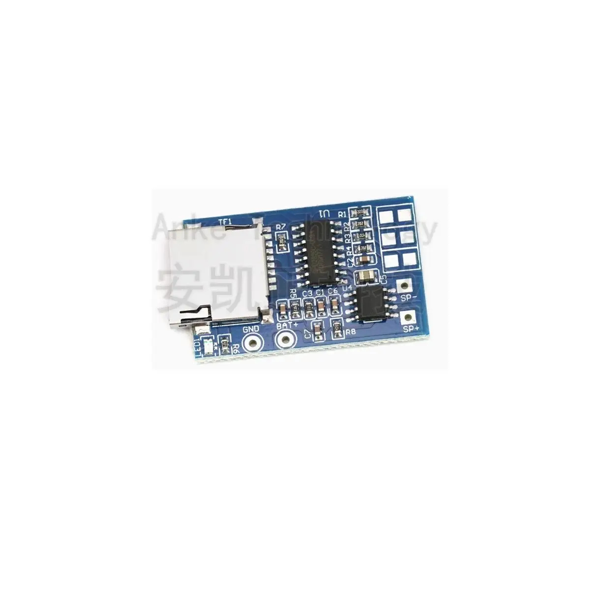 

TF card MP3 decoding board decoding module, powered by 3.7 - 5V, with 2W hybrid mono channel, and supports memory playback decod