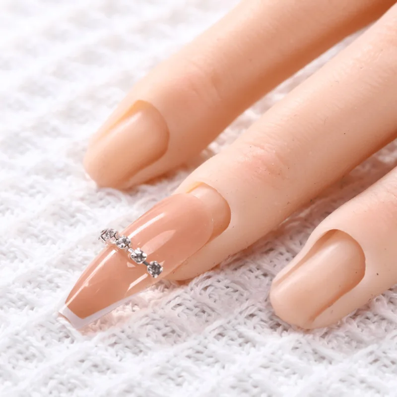 مسمار الفن التدريب اليد لينة سيليكون ممارسة الأظافر وهمية مع المفاصل انحناء الأظافر كاذبة نصائح مانيكير الملحقات