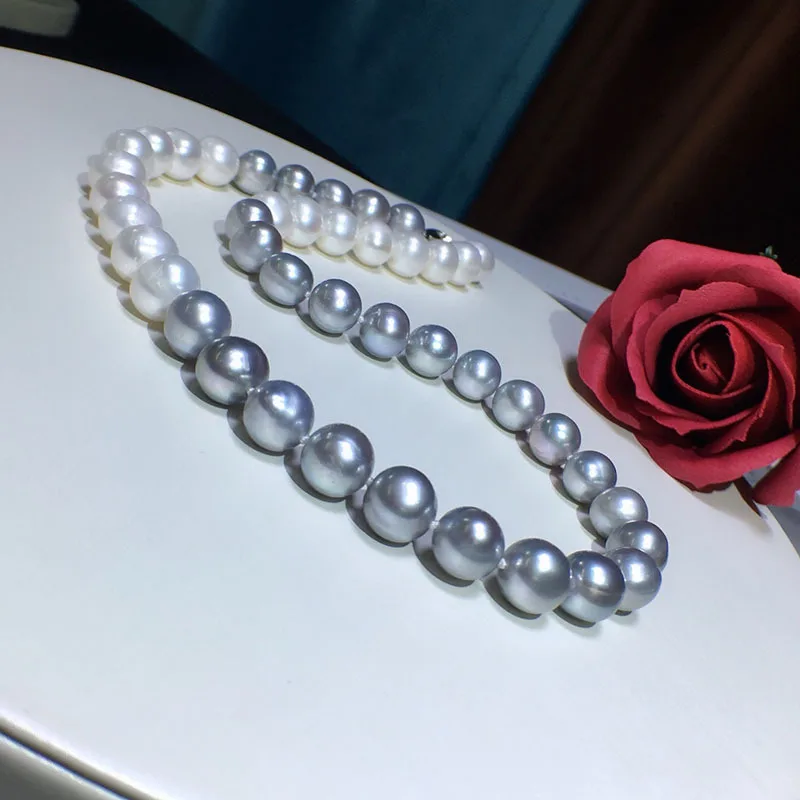 Freshwater Pearl Necklace Sweater Chain 8-9mm Strong Luster Near Round Few Flaws One Style Multiple Straps Versatile Fashion Ele
