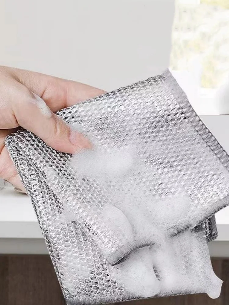 Vodden voor Keuken Scrubber Draad Vaatdoek Verdikt Dubbelzijdig Metaal Staal Reinigingsdoekje Pot Afwasdoeken Schuursponsjes - afbeelding 2