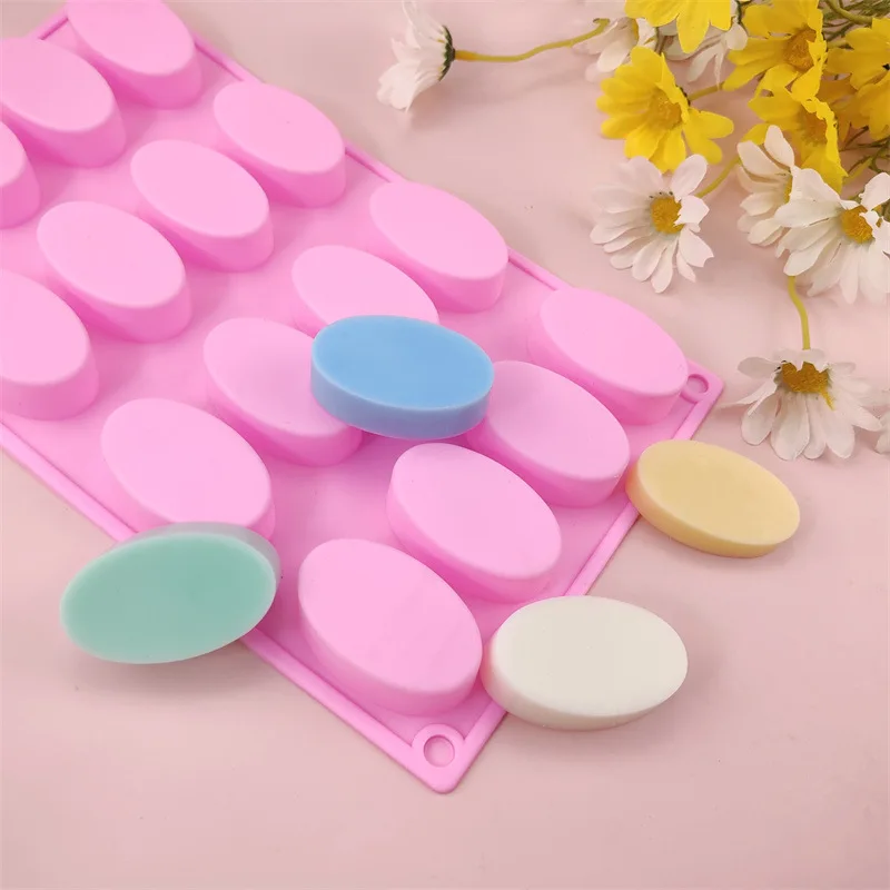 

16 Hole Elliptical Shape ﻿Silicone Mold Fondant Chocolate Cake Decorating Tools DIY Handmade Clay Resin Soap Baking Mould Tool