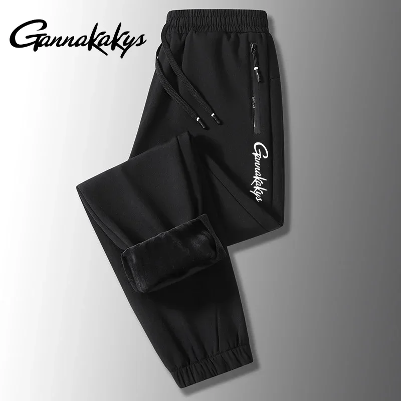 Pantalon de pêche en velours chaud pour hommes, pantalon de course en plein air super doux, pantalon de jogging optique décontracté, nouveau, hiver, 2024