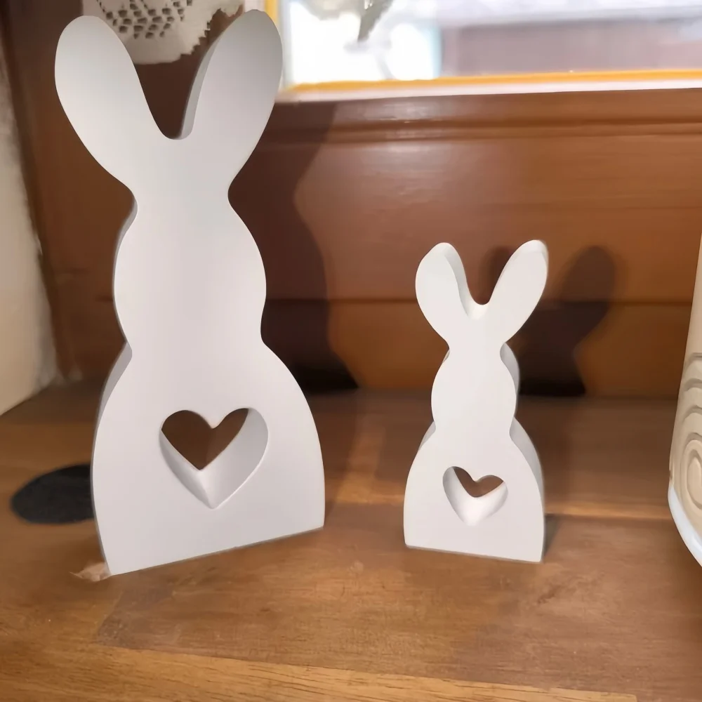 2pcs Silicone Molds, Bunny Silicone Mold ,  Easter bunny , Easter Decor , Handmade Casting Silicone Raysin Concrete Molds