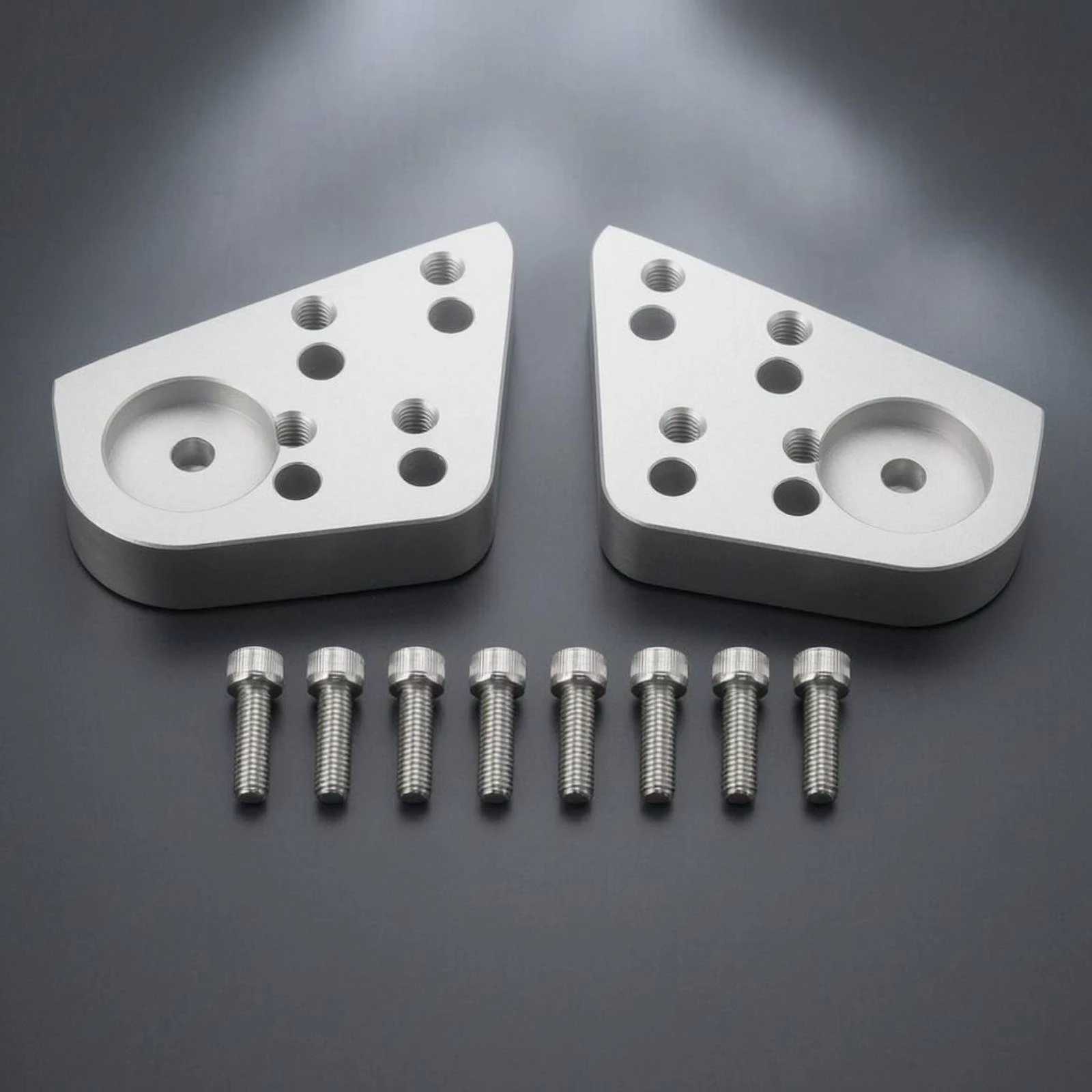 German Handlebar Riser Block Anodized Finish Motorcycle Handlebar Riser Block Mounting Holes Rounded Rectangular