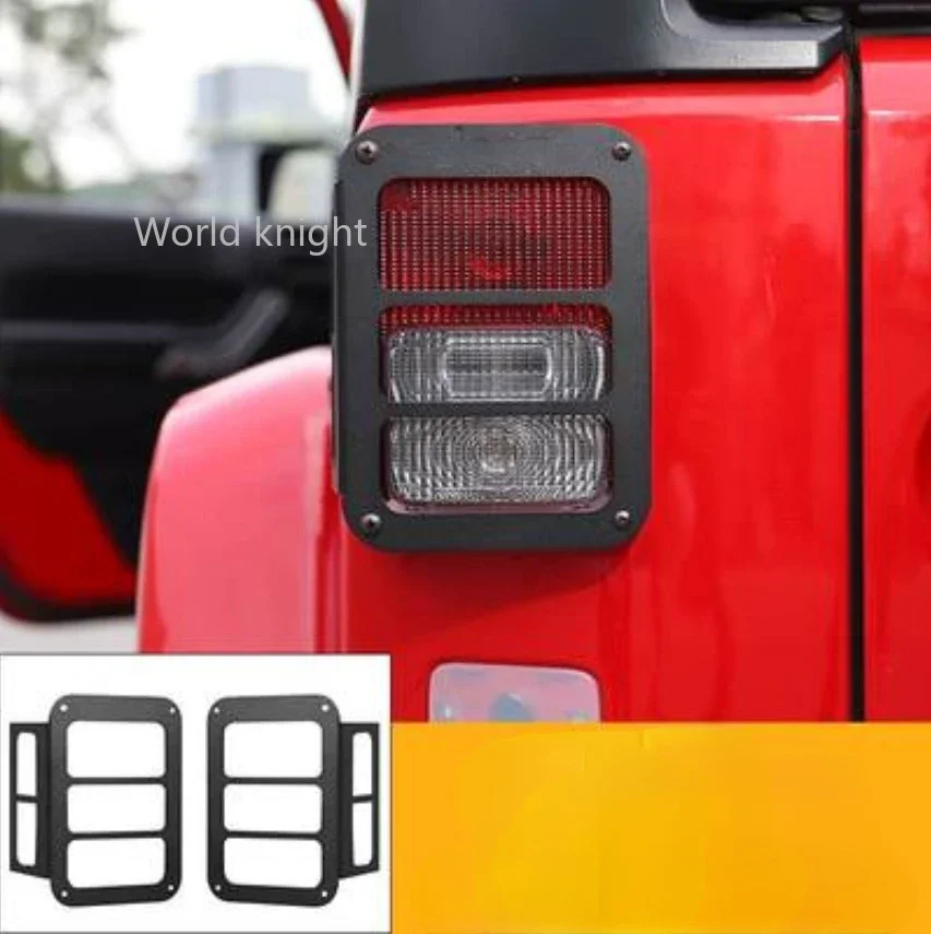 Taillight Lamp Decoration Cover Guard Trim Decal for Jeep Wrangler JK 2007-2017 2/4-Door Car Exterior Accessories Iron Black