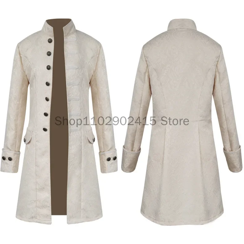 

Мужской средневековый плащ в стиле стимпанк, винтажное пальто принца, куртка эпохи Возрождения на Хэллоуин, викторианский рыцарь, карнавальный костюм