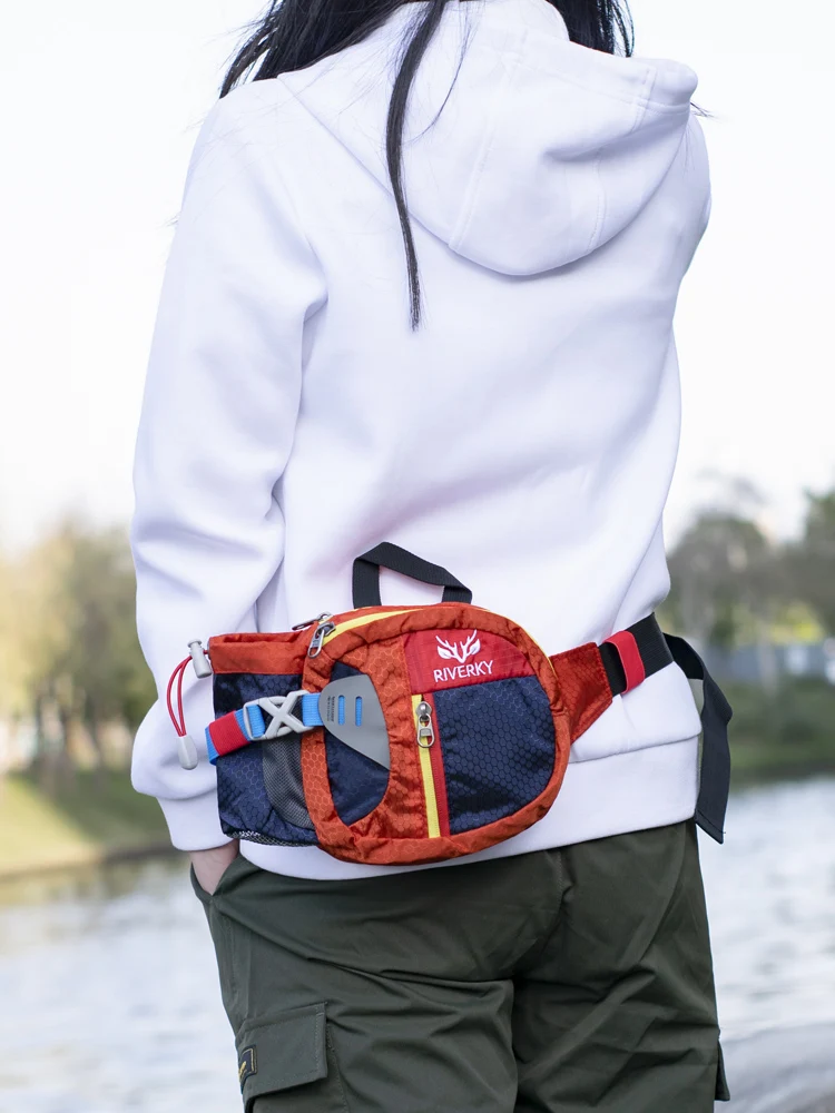 Outdoor Women's Fashion Color Block Travel Waist Bag Lightweight Crossbody Bag for Hiking And Climbing Oxford Cloth Material