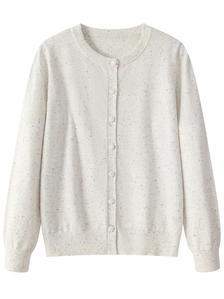 المرأة محبوك طويلة الأكمام اللون النقاط س الرقبة سترة لينة ربيع الخريف الدافئة سترة فضفاضة غير رسمية موضة معطف Cersatile