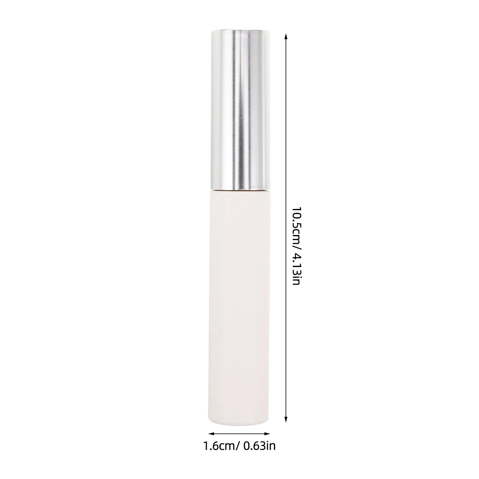 8Pcs Eyelash Bottle Empty 10Ml Compact Refillable Mascara Tubes Matte Silver Metal White for Travel Touchup Lash Oil Eyeliner