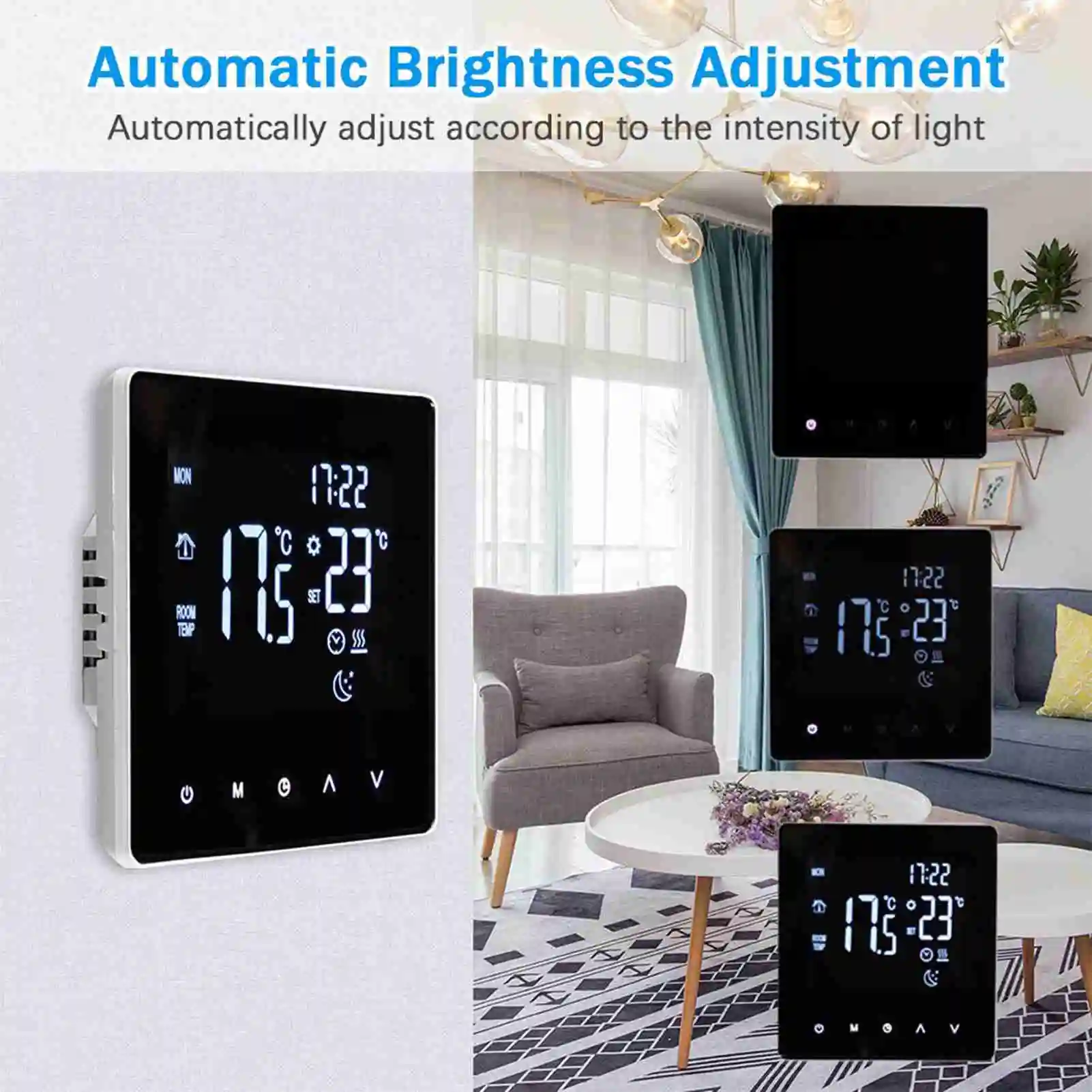 WiFi Smart Thermostat Temperature Controller for Water Heating LCD Display Touch Screen Home Office School Hotel