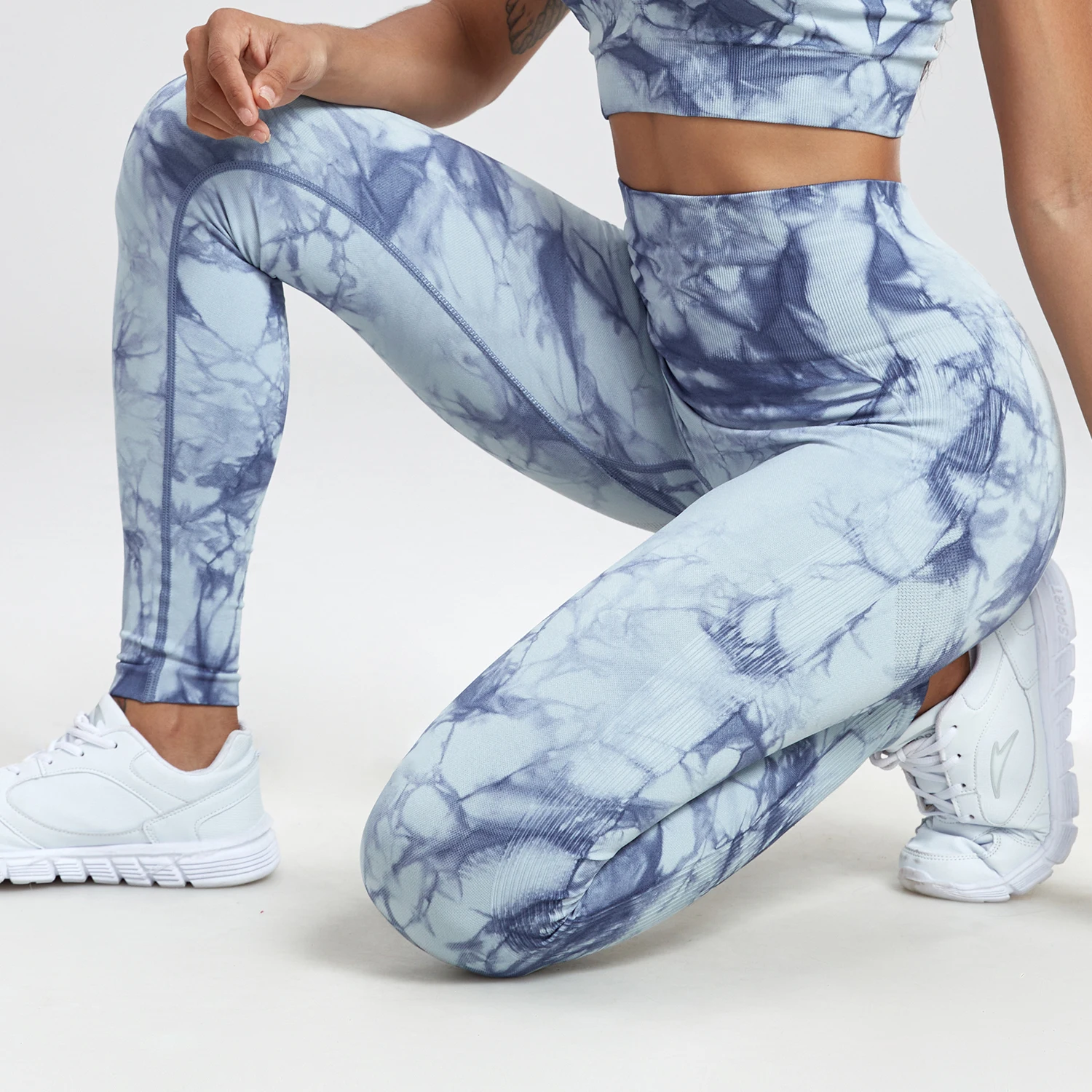Mulheres tie dye esporte sem costura leggings ginásio cintura alta calças de yoga push up correndo fino ajuste fitness ciclismo legggings