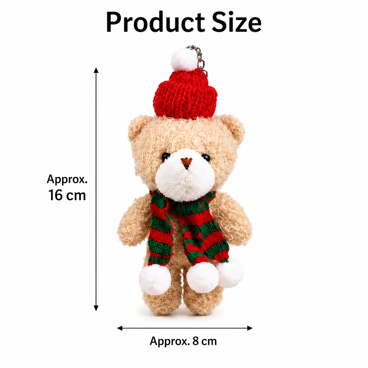 Christmas Blush Teddy Bear Plush Keychain Cute Stuffed Bear Doll Pendant Bag Charm Holiday Gift Decoration