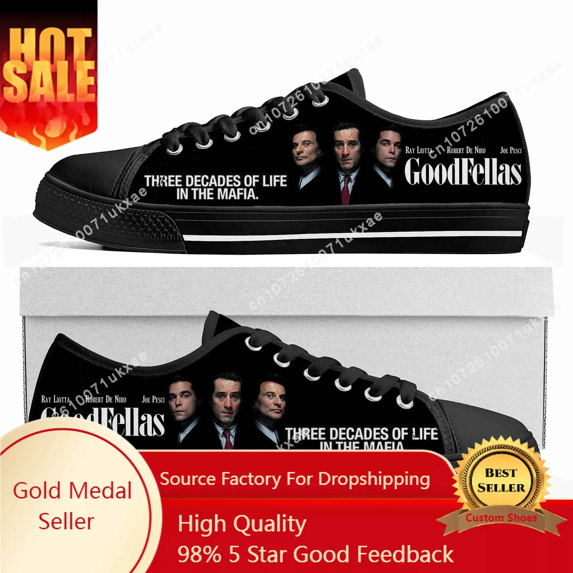 Goodfellas Low Top Sneakers Mens Womens Teenager High Quality Robert De Niro Canvas Sneaker couple Casual Shoes Customize Shoe