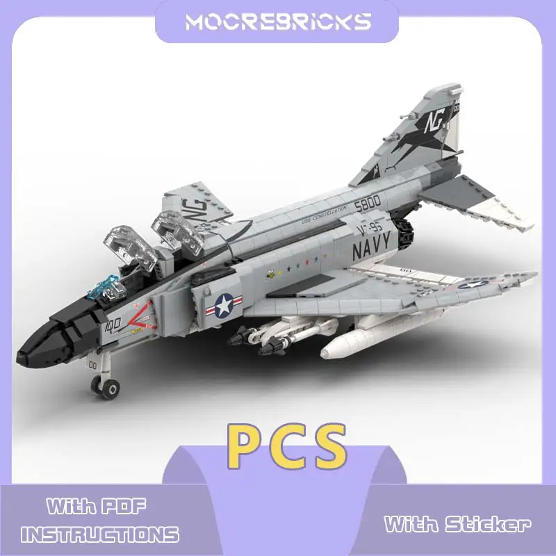 Modern fighter jets  F-4J Phantom II Building Blocks Air Force Combat Bomber Model Assembly Bricks Toy Set Collectible Gifts view 2