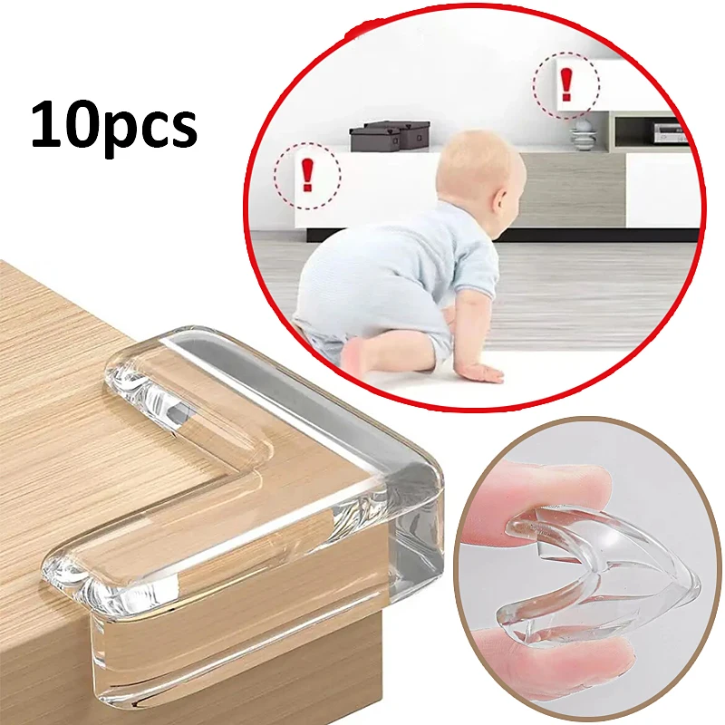 

10pcs Kids Anti-crash Rubber Corner Protectors Transparent Corner Guard for Window Table Corner Anti-crash Edge Protection Strip