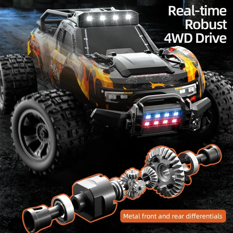 

JJRC 1/18 2.4G RC 4WD Off-road High-speed Car Carbon Brush Remote Control Bright LED Lights Shock-absorbing Vehicle Kids Toys