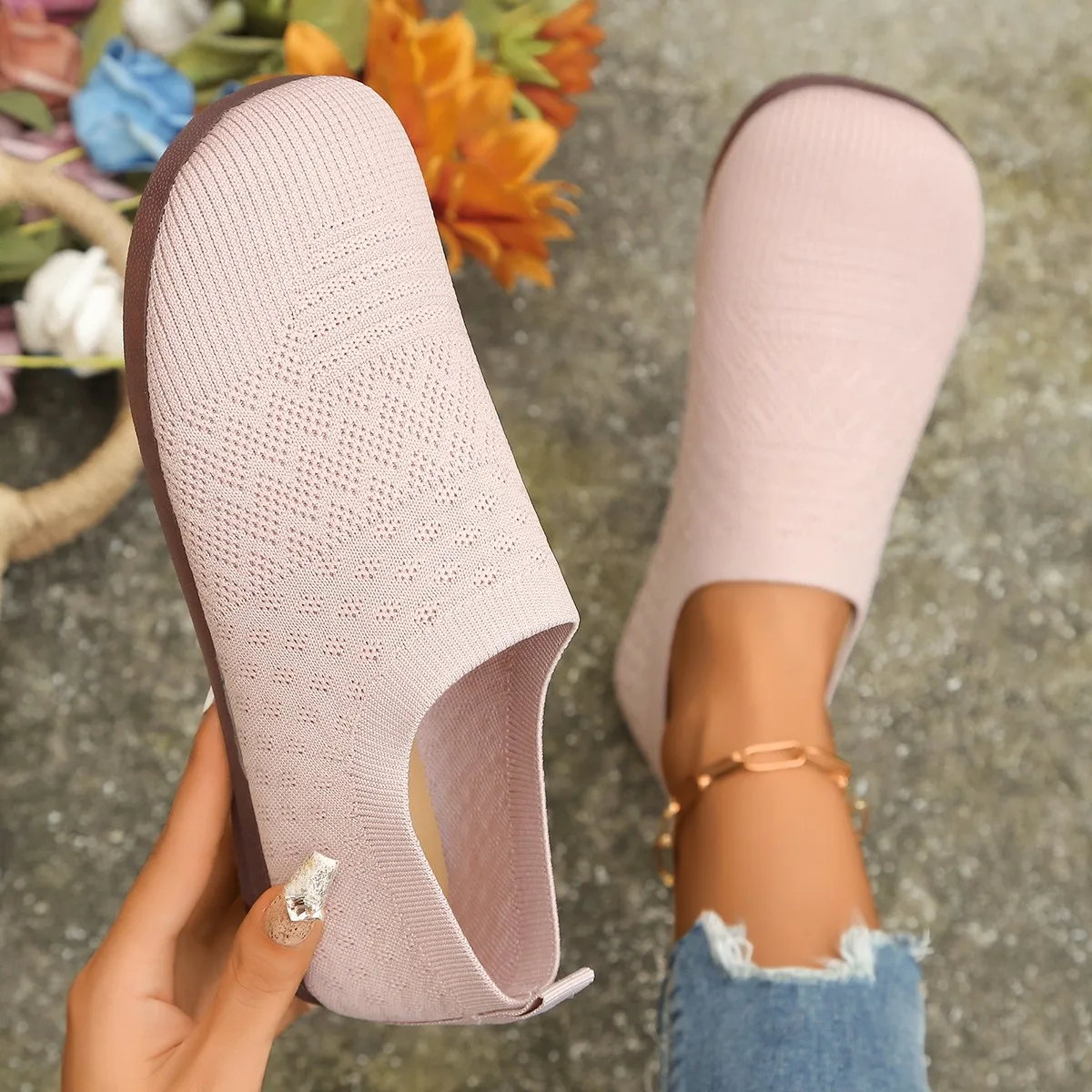 Vrouwen Flats 2024 Nieuwe Lente Herfst Wandelen Ronde Top Loafers Schoenen Ondiepe Effen Kleur Lolita Schoenen Sneakers Zapatos De Mujer